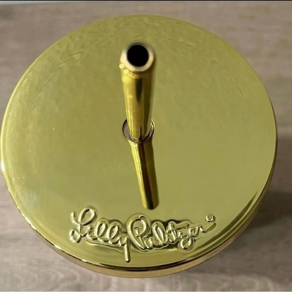 Lilly Pulitzer Travel Tumbler 16oz Gold Lid & Straw Mermaid In The Shade Floral - Picture 2 of 13